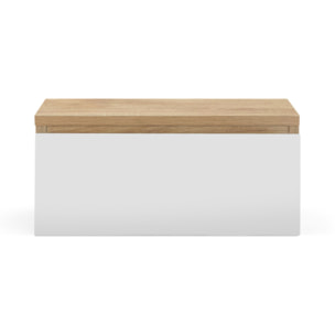 Tables de chevet suspendues Tom 1 tiroir bois et blanc - lot de 2