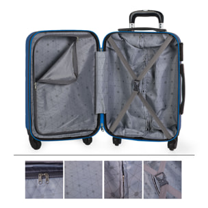 Juego De Maletas Rígidas Abs Itaca Simoa Azul