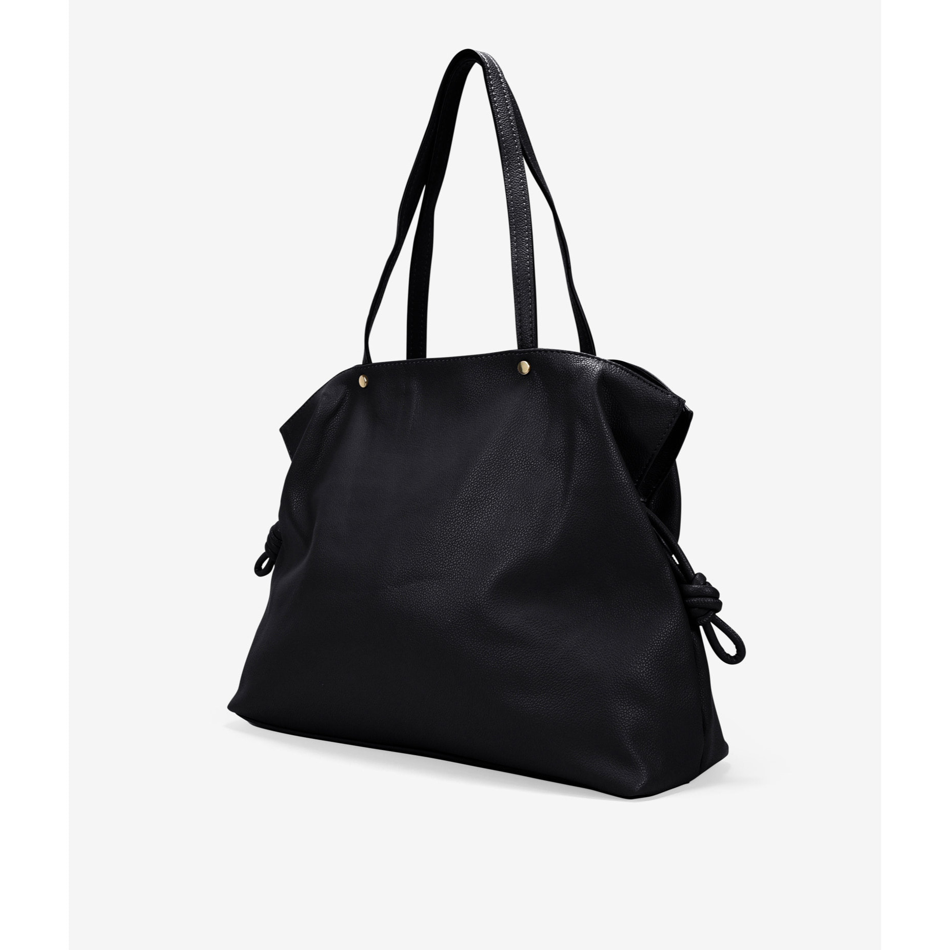 Bolso de hombro negro con cremallera