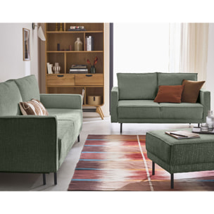 Charlie - canapé droit 3 places - convertible avec coffre - en tissu velours relief - Vert