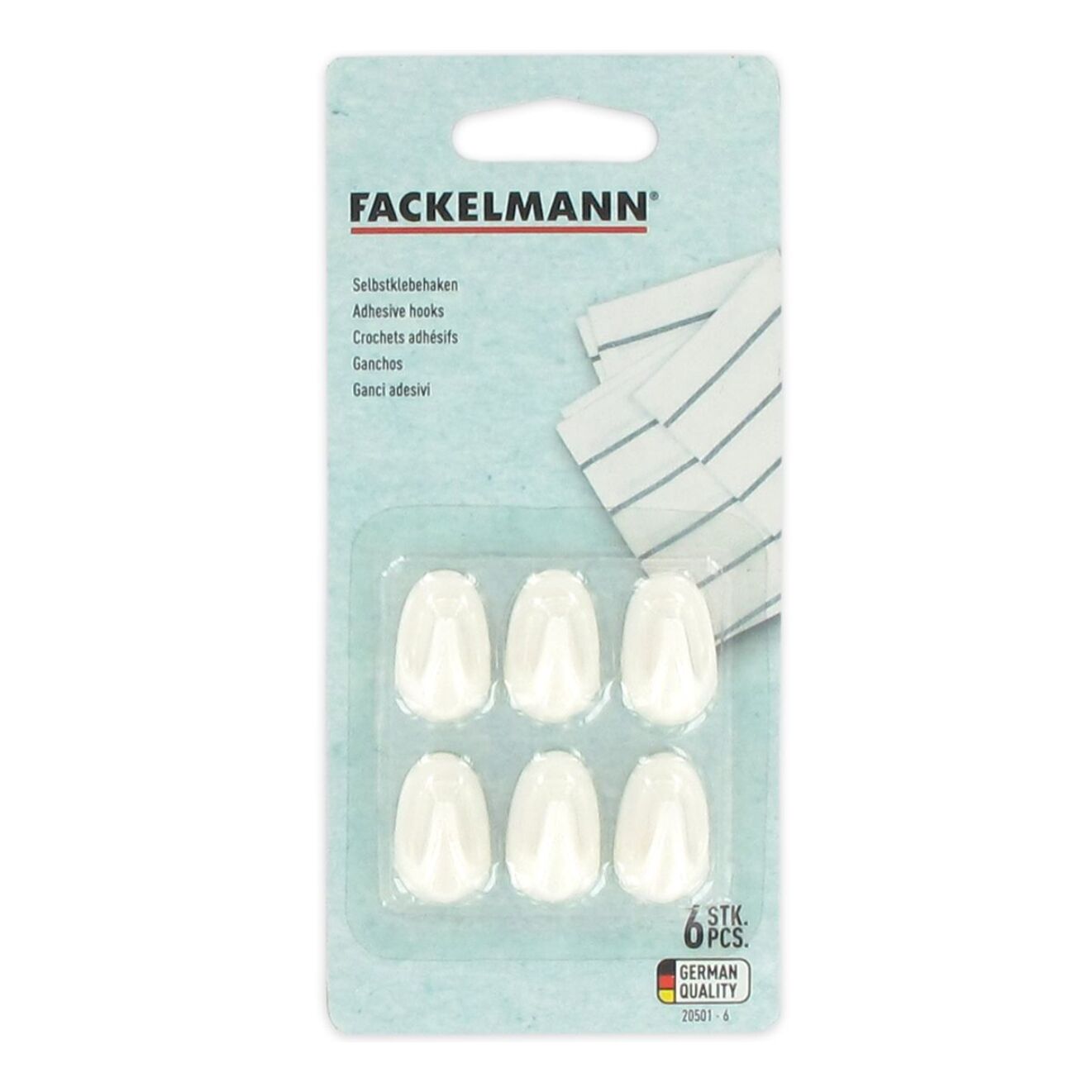 Ensemble de 12 mini crochets adhésifs blancs Fackelmann Tecno
