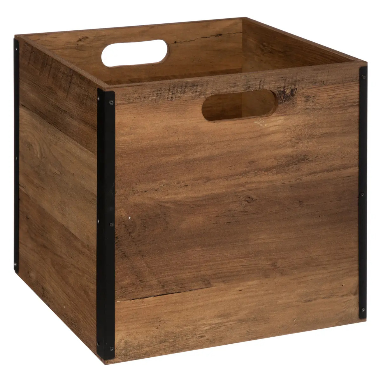 Panier 31x15cm "Mix N' Modul" effet bois foncé