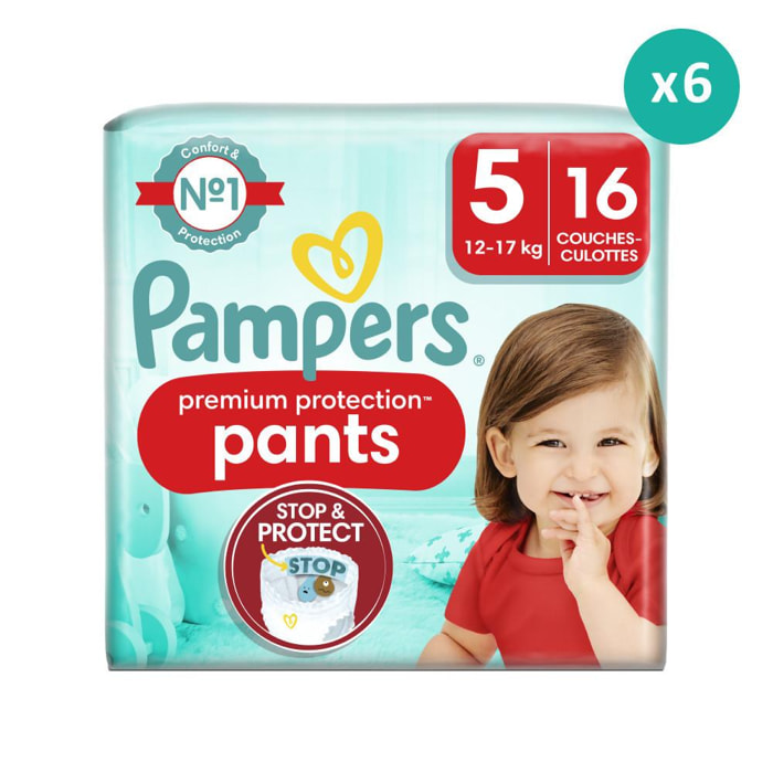 6x16 Couches-Culottes Premium Protection Taille 5, Pampers