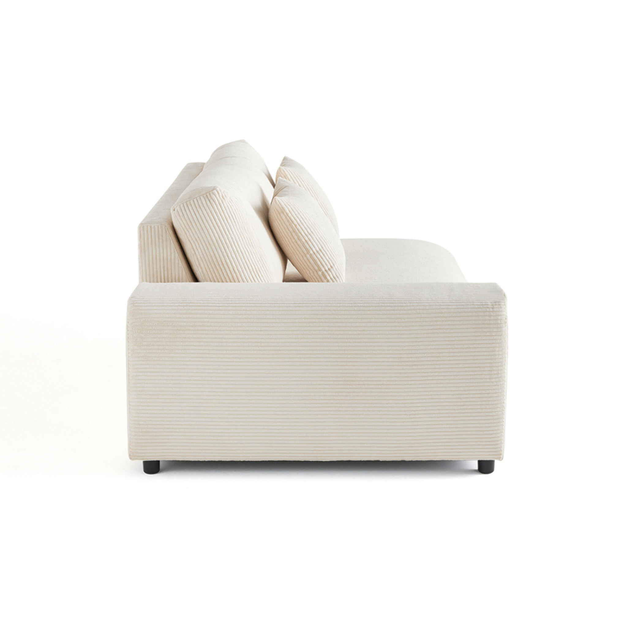 Garance - module d'assise 3 places avec accoudoir gauche - en velours côtelé - Beige