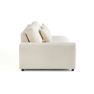 Garance - module d'assise 3 places avec accoudoir gauche - en velours côtelé - Beige
