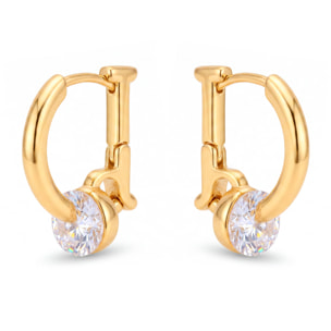 Pendientes de Circonita Brillante acabado en oro amarillo de 18k