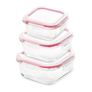 Set 3 fiambreras hermeticas cuadradas Bergner Walking anywhere