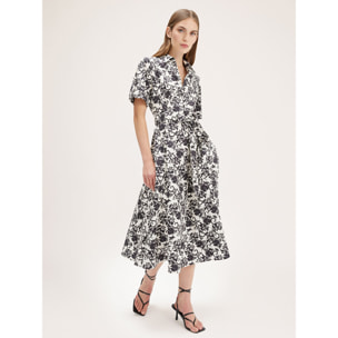 Motivi - Vestido camisero con estampado floral - Negro