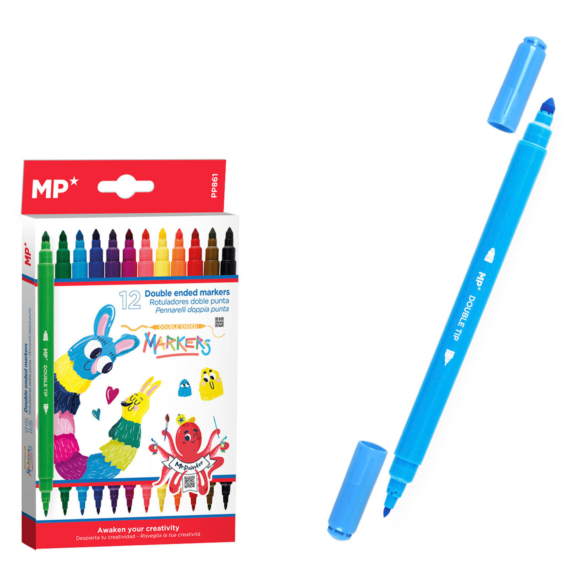 12 PACKS DE ROTULADORES DOBLE PUNTA 12 Uds.