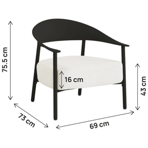 Lot de 2 fauteuils de jardin en plastique et en métal "Céora" - Noir