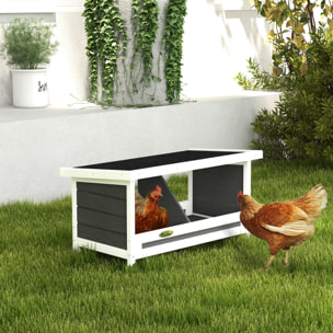 Pondoir pour poules 2 emplacements nichoir en bois avec fond et toit gris blanc noir