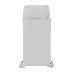 COMPLETO LETTO NATURAL COLOUR MADE IN ITALY COTONE-GRIGIO CHIARO/PANNA SINGOLO