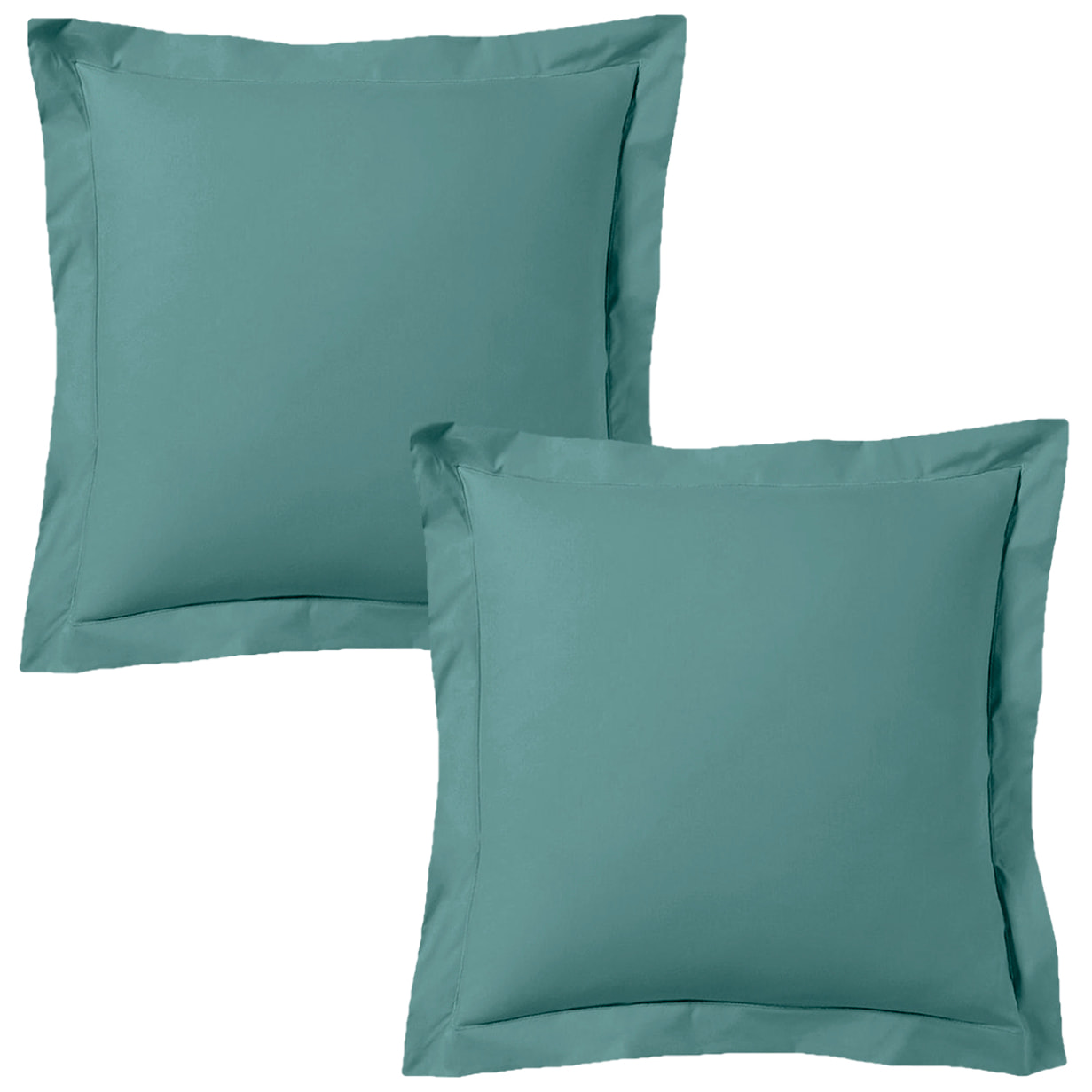 Lot de 2 taies d'oreiller satin de coton céladon