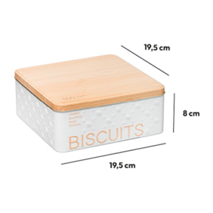 Boîte biscuits métal Blanc Scandi Nature