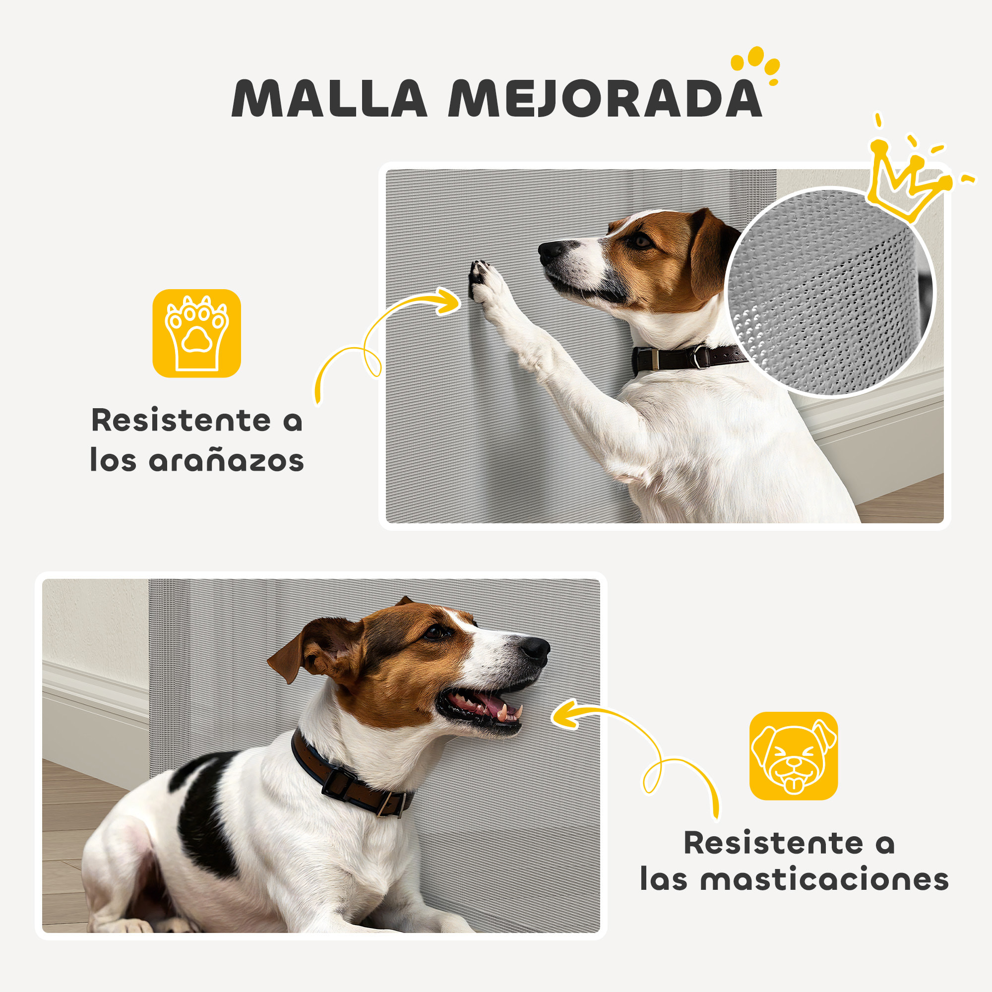 Barrera de Seguridad para Perros Retráctil, Extensible hasta 180 cm de Ancho y 93 cm de Alto, para Escaleras y Puertas, Valla para Perros Pequeños y Medianos, Uso con Una Sola Mano, Gris