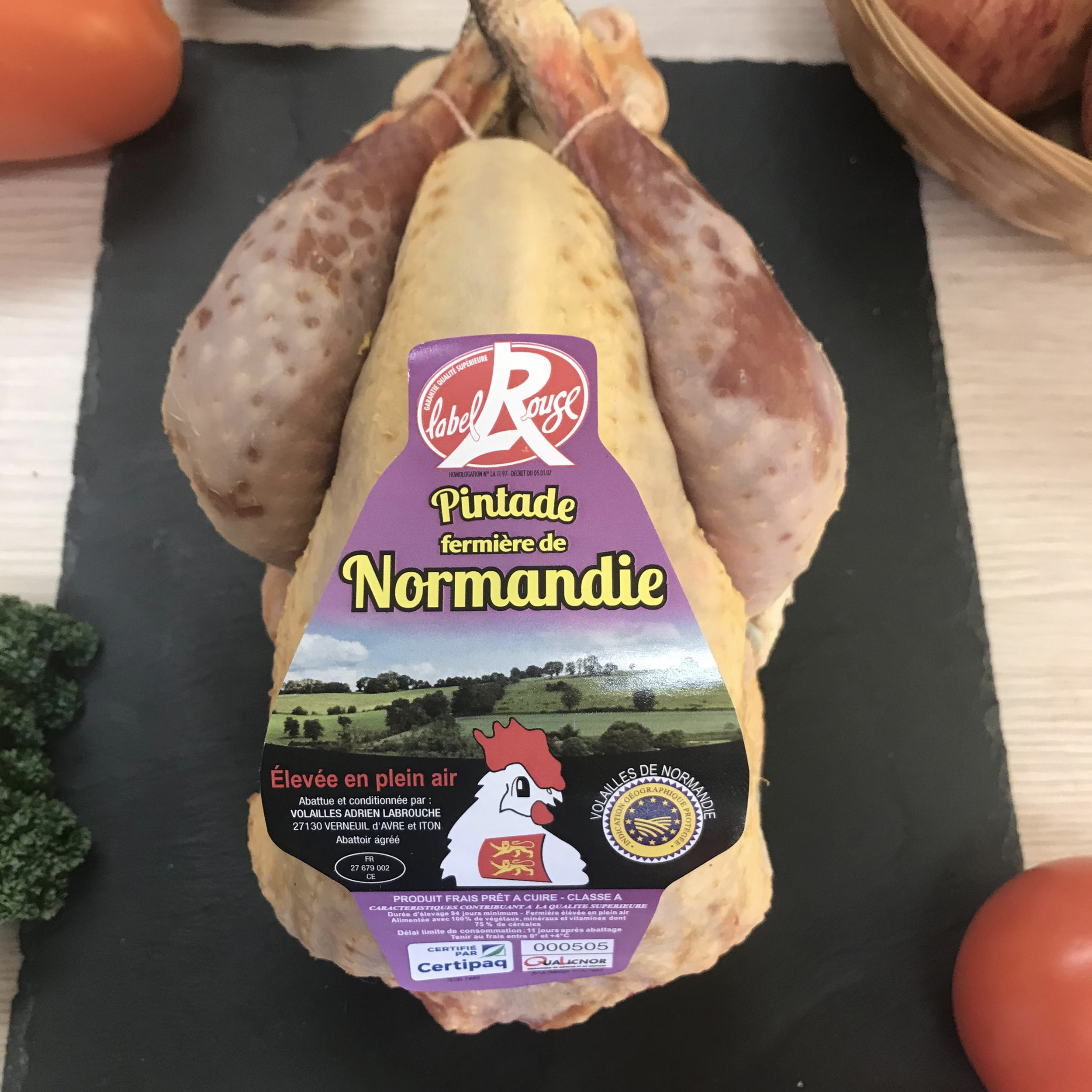 Pintade fermière Label Rouge Prêt à Cuire - 1,2kg