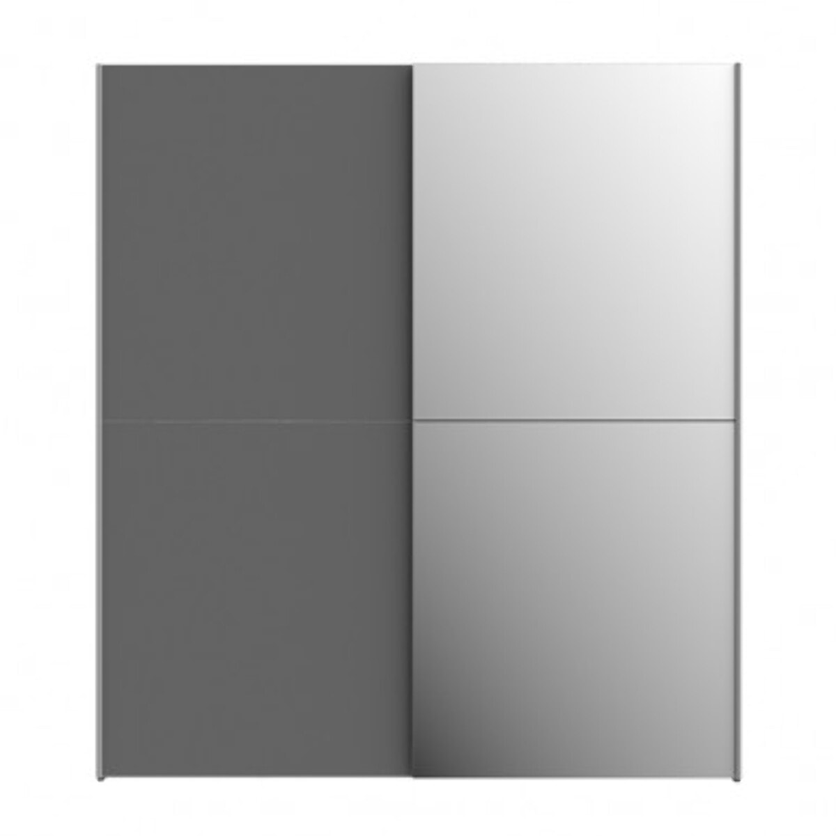 Dressing Armoire 2 portes coulissantes 5 tablettes et 1 miroir - 6 coloris - THAIS