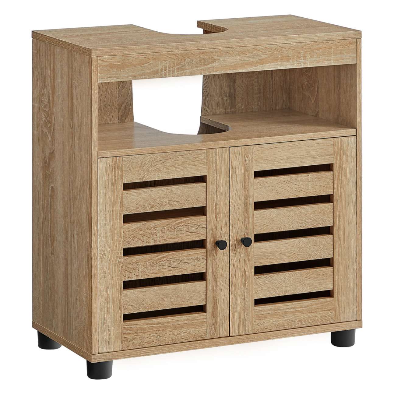 Mobile sottolavabo Sonoma in legno rovere con ante a persiana
