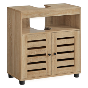 Mobile sottolavabo Sonoma in legno rovere con ante a persiana