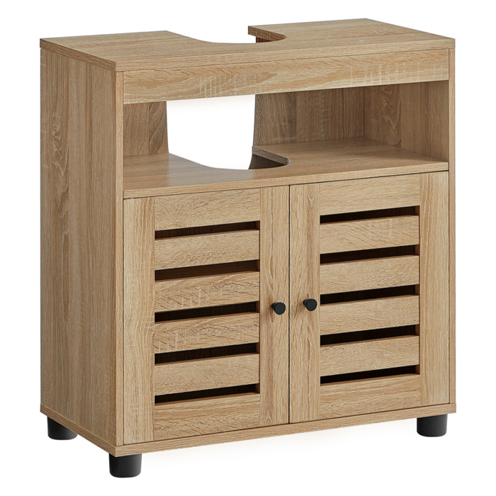 Mobile sottolavabo Sonoma in legno rovere con ante a persiana