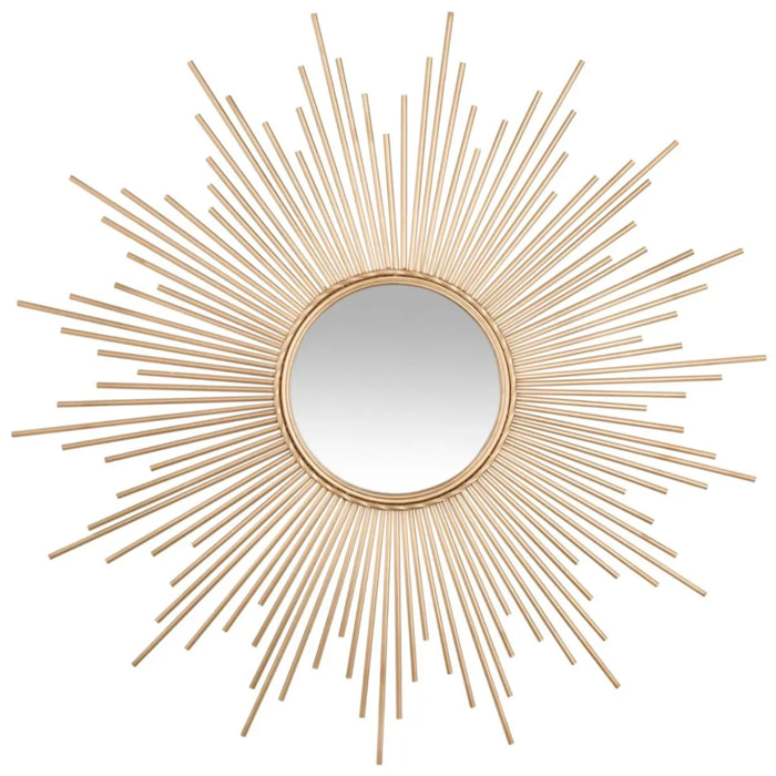 Miroir "Soleil" doré - métal D99 cm