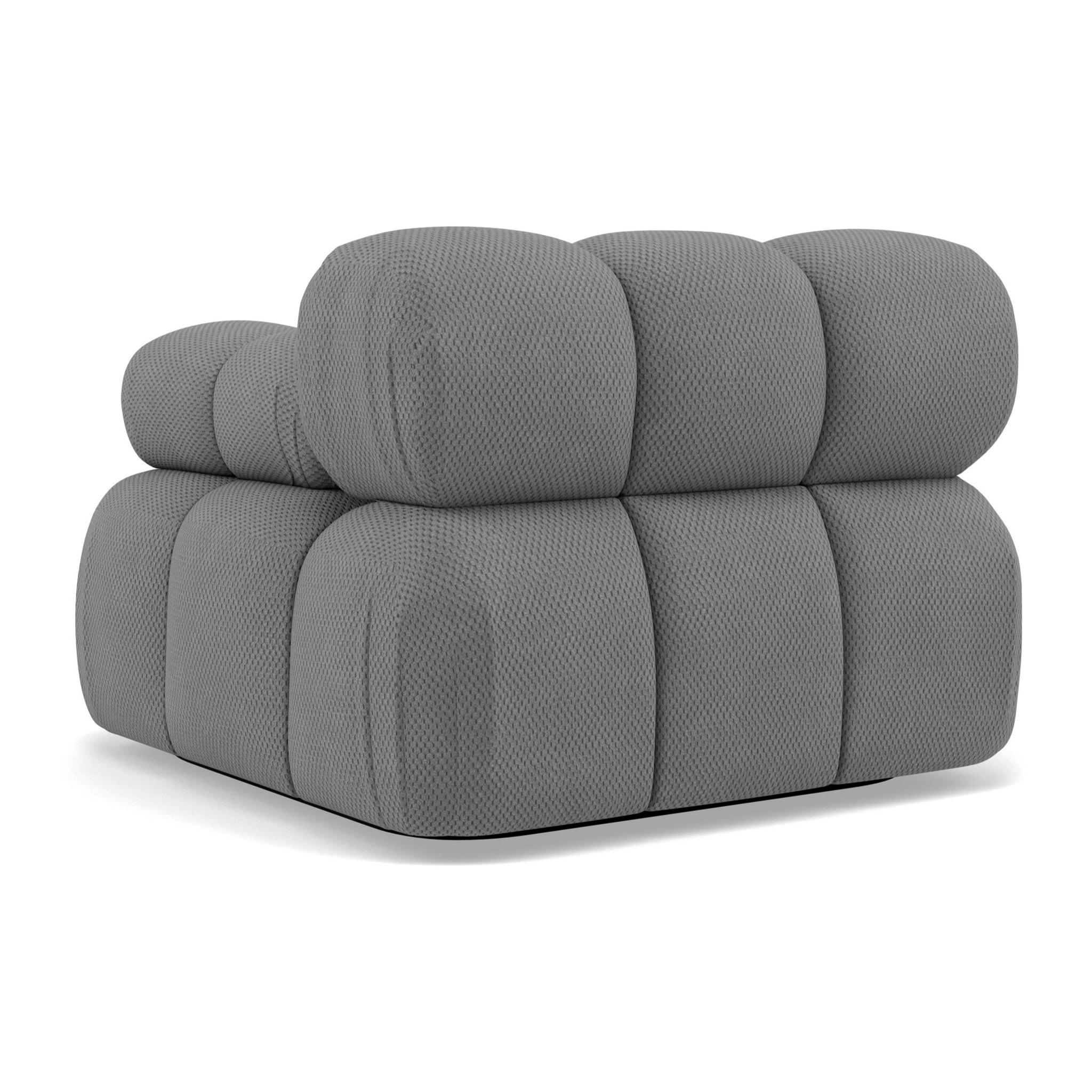 Ruby - module d'assise droit en velours texturé - Gris