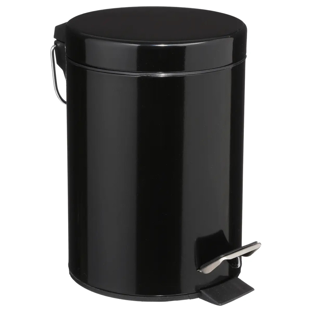 Poubelle ronde métal 3L "Colorama" noir