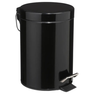 Poubelle ronde métal 3L "Colorama" noir