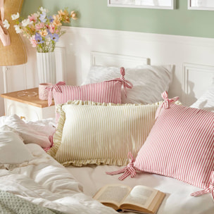 Coussin Fleur de rose 40x40cm rose