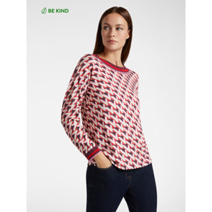 Elena Mirò - Jersey estampada de viscosa LENZING™ ECOVERO™ - Burgundy