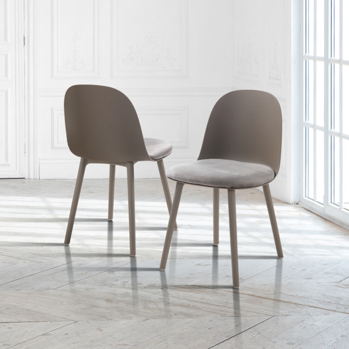 Tomasucci Lot de 4 Chaises JADE GRIS FONCÉ