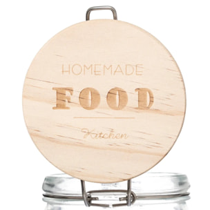 Bocal verre couvercle pin "Wording" 2L