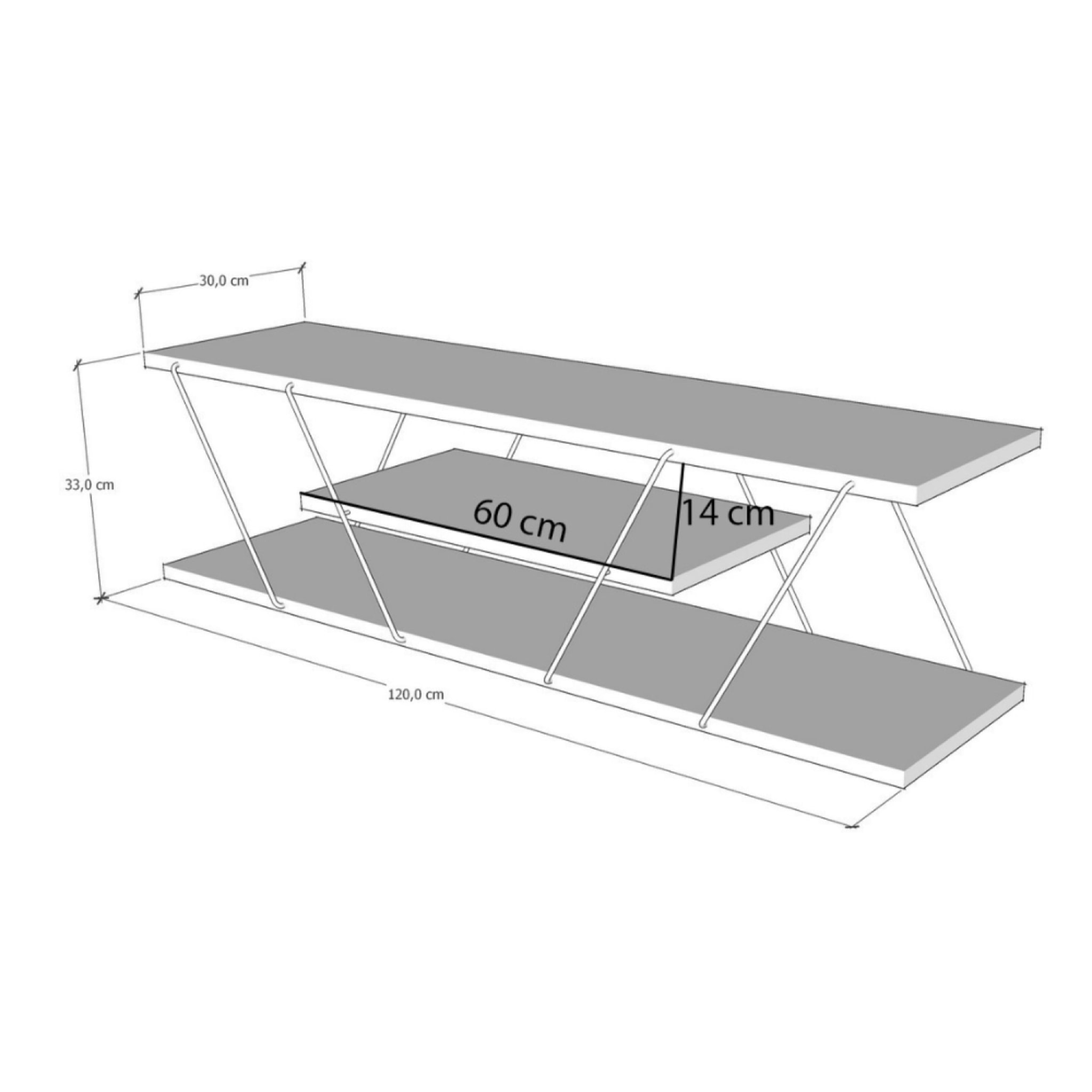 Meuble tv design avec étagère - DONA