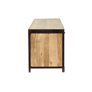 Meuble TV industriel en bois manguier massif L178 cm INDUSTRIA