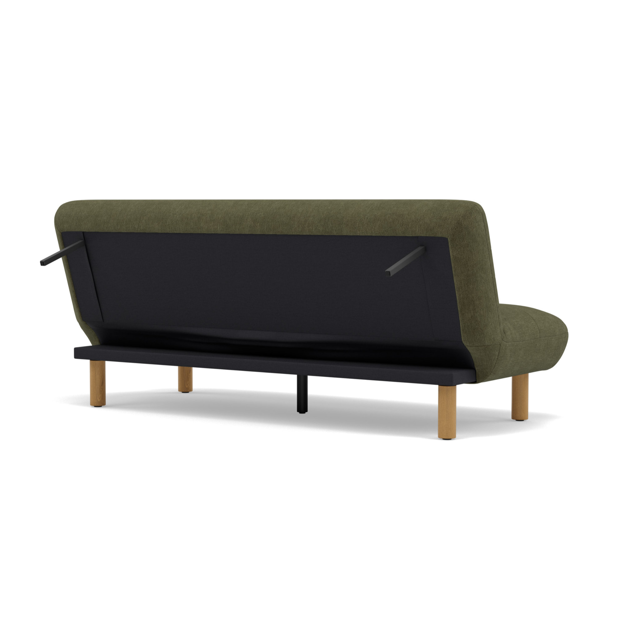 Soan - Banquette 2 places convertible clic-clac en velours texturé - Vert