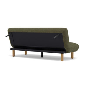 Soan - Banquette 2 places convertible clic-clac en velours texturé - Vert