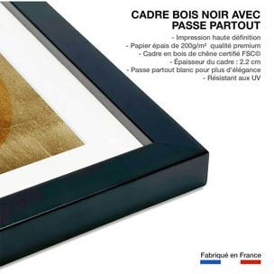 Affiche graphique Golden ocean Affiche sous cadre noir