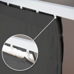 Rideau Séparateur de Pièce à galon et ourlet - Gris anthracite