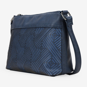 Bolso bandolera azul con cremallera