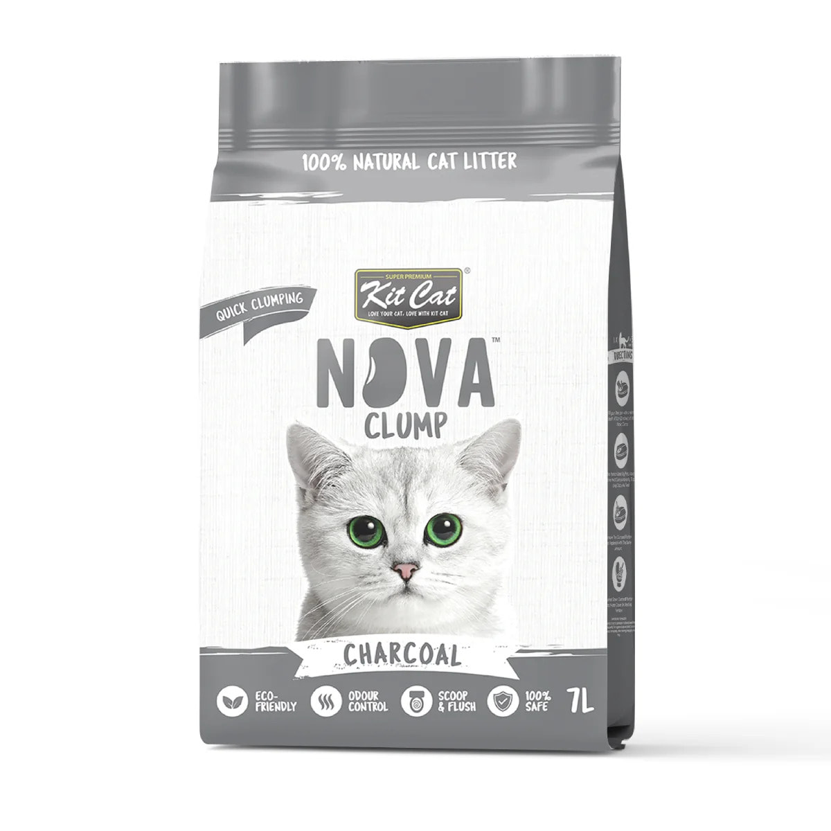 Kit Cat Nova Pack Ahorro 12 - Charcoal 7 L Arena Vegetal para gatos