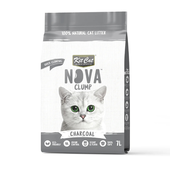 Kit Cat Nova Pack Ahorro 12 - Charcoal 7 L Arena Vegetal para gatos