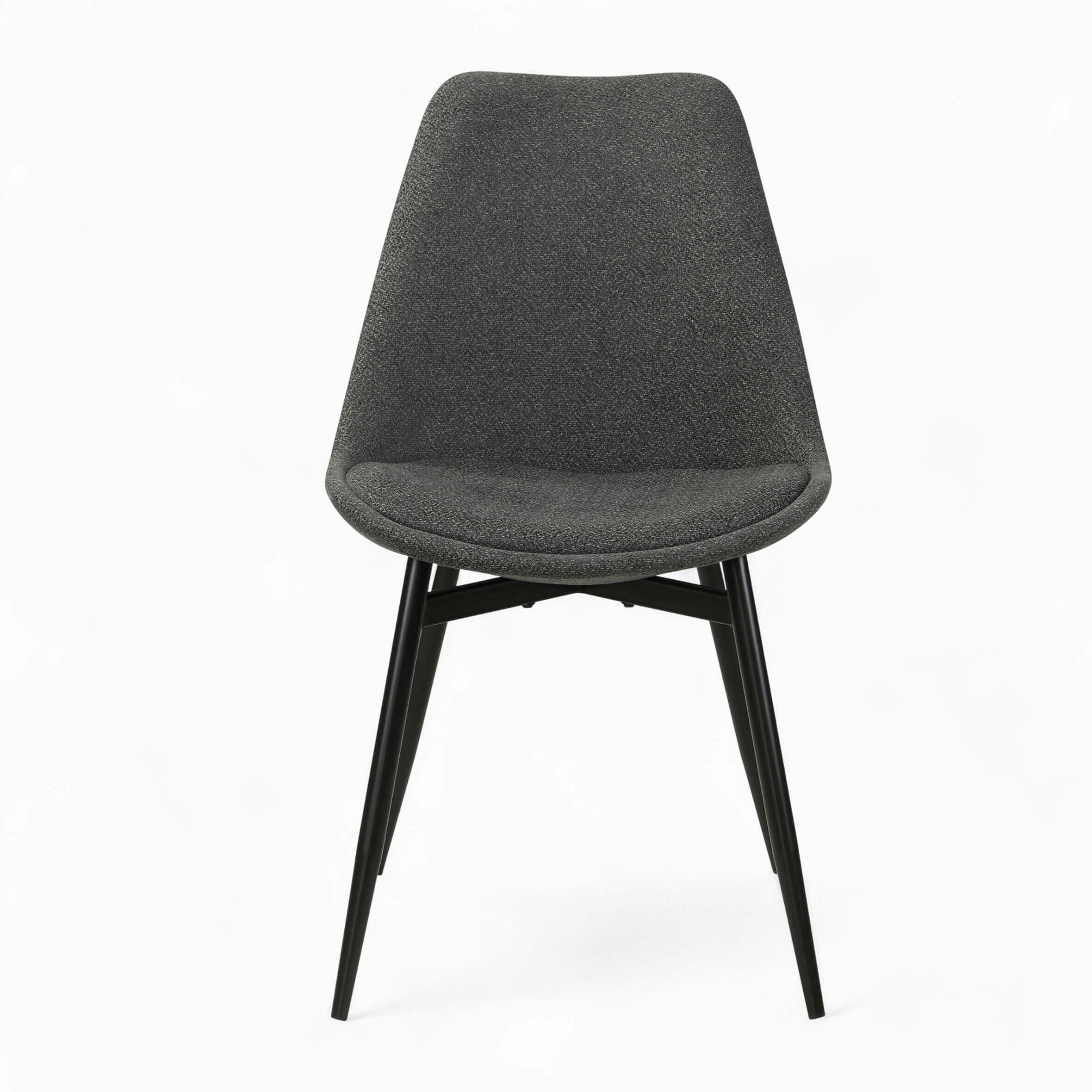 Pack 4 chaises en tissu gris chiné foncé et clair - Flippi