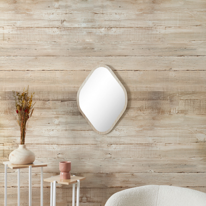Miroir Deco Contour Bois Losange H60cm Elio