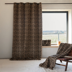 Rideau imitation fourrure léopard - Beige