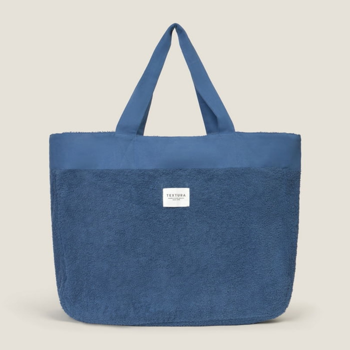 Bolso de playa rizo Riza color azul Algodón y poliéster