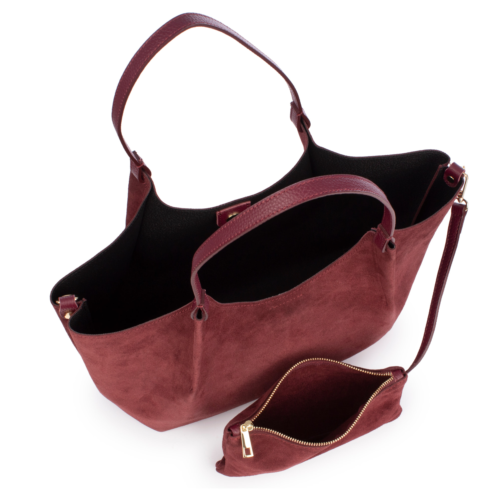 Bascapè Borsa Tote Donna. Vera Pelle Scamosciata.