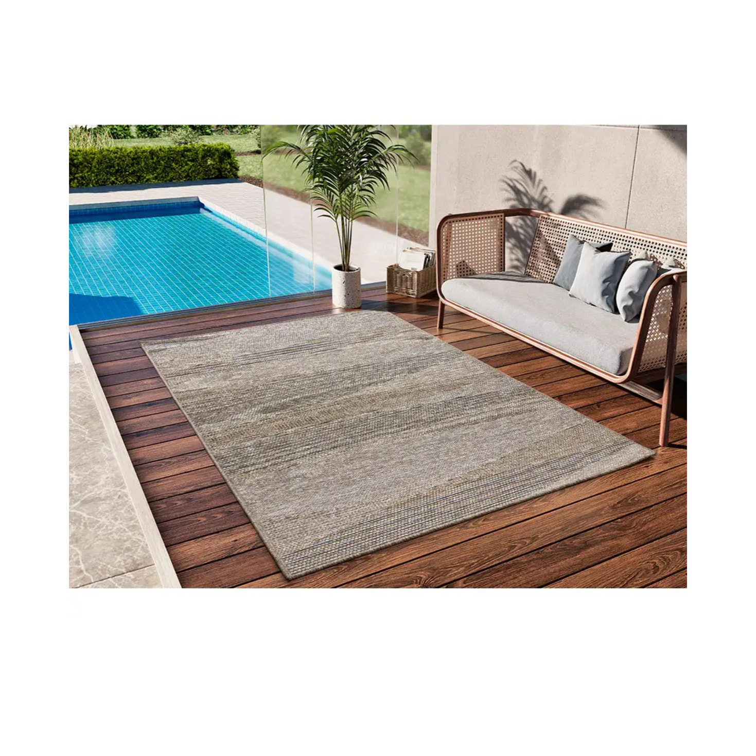 ORIA Alfombra de exterior beige, varias medidas disponibles.