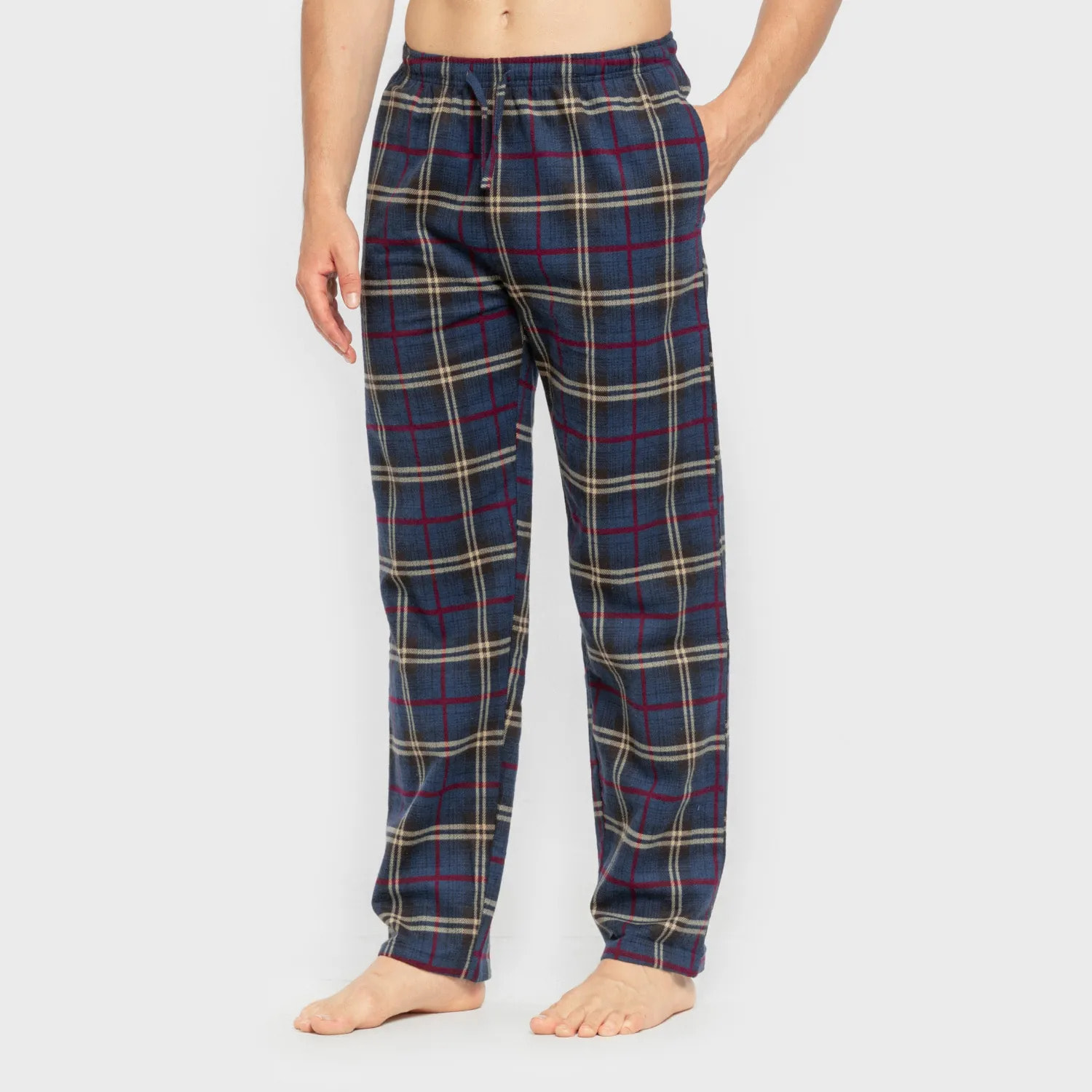 Pijama hombre franela Cuadro Tejada Burdeos