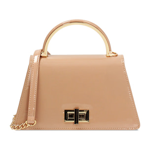 Mini bag donna nude in vernice
