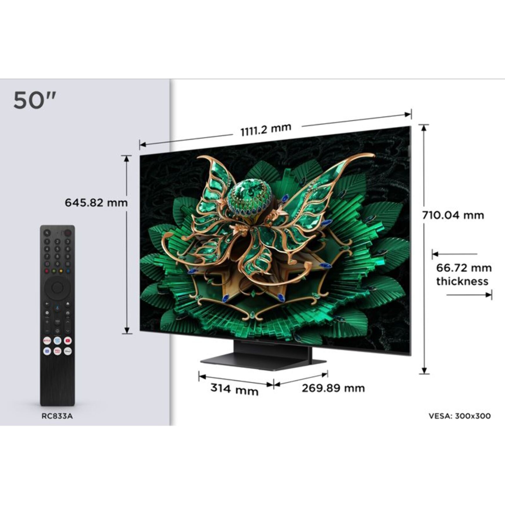TV Mini Led TCL 50C79K 2025-50 pouces (126cm)